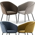 Light Gray Velvet Upholstered Accent Chair Modern Design with Black Metal Legs