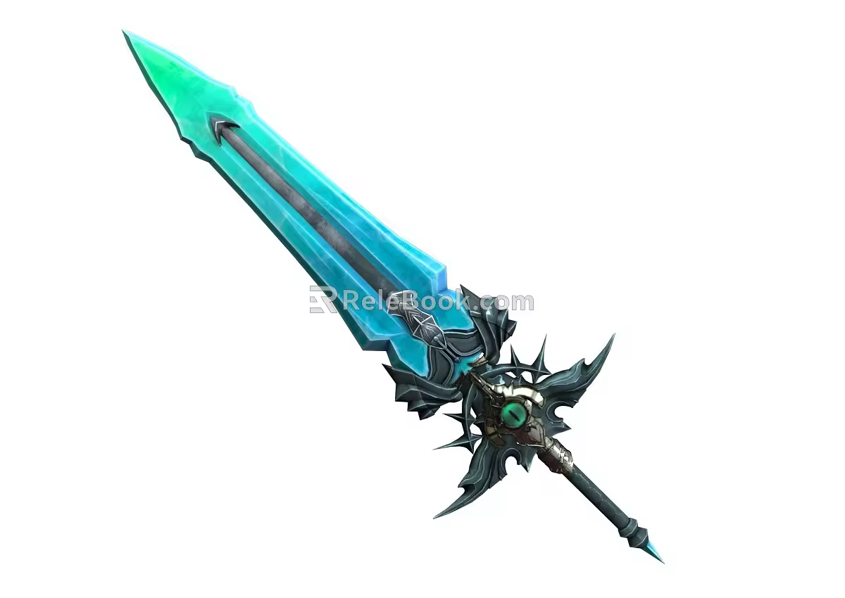 Ice Sword Crystal Sword Frost Giant Sword PBR Next Generation Cold Weapon Fantasy Weapon Sword Weapon 3d model