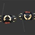 Detailed Horned Mythical Creature Characters In Black Armor With Red Capes And Gold Accents