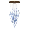 Decorative Modern Crystal Chandelier With Blue And Black Hanging Crystal Elements 3d model