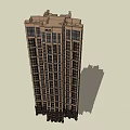 Modern High Rise Residential Building 3D Architectural Model With Exterior Windows Design