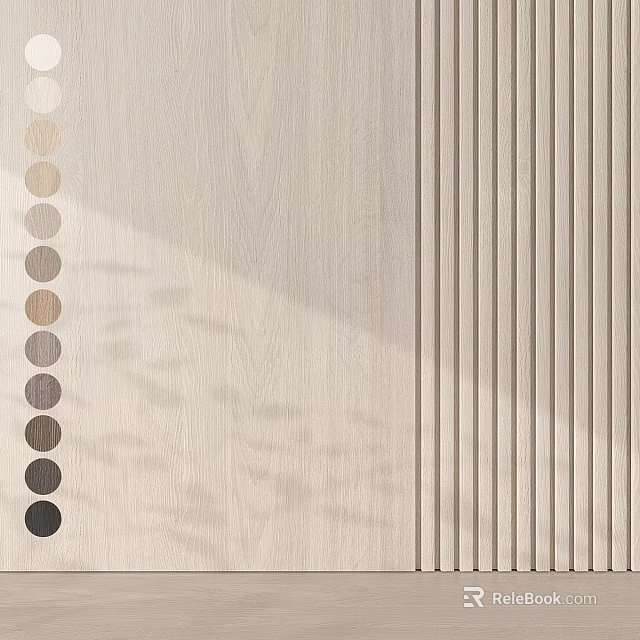 Decorative Wooden Components With Striped Patterns And Beige Grey Circular Accents 3d model 