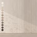 Decorative Wooden Components With Striped Patterns And Beige Grey Circular Accents 3d model