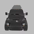 Black Armored Car with Roof Lights Large Tires and Rugged Exterior Design