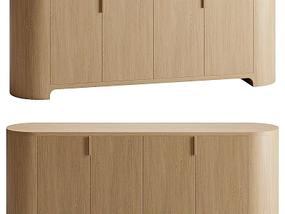 Modern Natural Oak TV Stand With Sleek Design And Functional Storage Cabinets 3d model