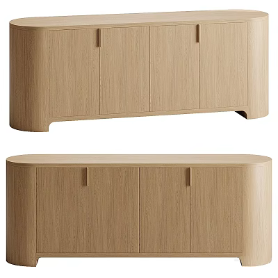 Modern Natural Oak TV Stand With Sleek Design And Functional Storage Cabinets 3d model