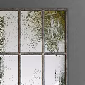 Artistic Grid Paneled Mirror With Colorful Textured Glass Panels For Modern Wall Decor