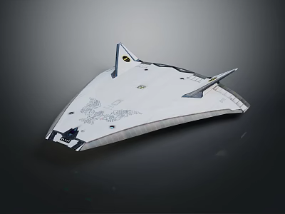Futuristic White Spacecraft With Triangular Wings And Aerodynamic Design For Space Exploration 3d model