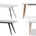 Modern Dining Tables With Modern Design Metal Wooden Legs And White Gray Tops