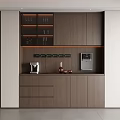 Modern Wooden Wine Cabinet With Glass Doors For Display And Storage