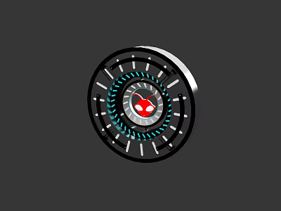 Entertainment Table With Circular Design Red Logo Blue Ring And Black Frame 3d model