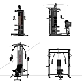 Four Different Types Of Professional Gym Fitness Equipment With Strength Training Functions