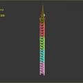Red And White Communication Tower With Steel Frame And Top Antennas