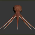 Unique Starfish With Multiple Spikes And Red Center On Dark Background