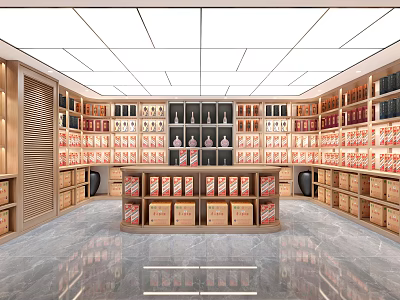 Modern Wine Cellar Interior With Shelves Wine Bottles And Decorations 3d model
