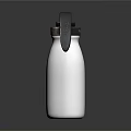 Sleek White Reusable Water Bottle With Black Lid And Portable Handle Design