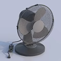Portable Electric Table Fan With Metal Mesh Cover Gray Base And Power Cord Design