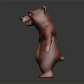 Cartoon Bear Character 3D Model Standing Pose With Brown White Fur Playful Expression 3d model