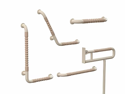Various Shaped Light Colored Safety Handrails With Anti Slip Grip Features 3d model