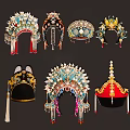 Traditional Chinese Opera Headpieces As Decorative Hanging Ornaments With Beads And Tassels