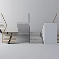 Modern Staircase Designs Featuring Wooden Concrete And White Structural Elements 3d model