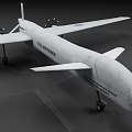 U.S. Air Force Drone With Long Wings Propellers And Landing Gear