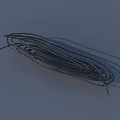Black Iron Art Wires Randomly Stacked With Shadows On Gray Background