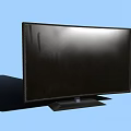 Black Curved Screen TV with Stand Base on Light Blue Background 3d model