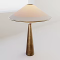Modern Table Lamp With Conical Brass Base And Light Colored Shade Design 3d model