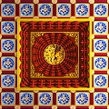 Ancient Architecture Ceiling With Intricate Red Brackets Golden Dragon Pattern Blue Yellow Decorations 3d model