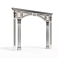 White Decorative Door Arch With Columns And Ornate Carved Details