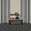 Hotel end view table porch table ornaments floral moss combination screen partition 3d model