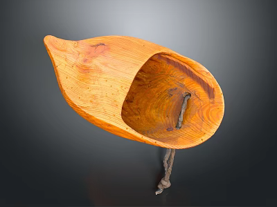 Handcrafted Wooden Leaf Shaped Decorative Storage Container With Natural Texture For Household Items 3d model