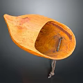 Handcrafted Wooden Leaf Shaped Decorative Storage Container With Natural Texture For Household Items