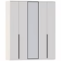 Sleek Modern Chest of Drawers in White Gray with Black Accent Lines and Minimalist Design