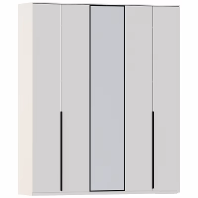 Sleek Modern Chest of Drawers in White Gray with Black Accent Lines and Minimalist Design 3d model