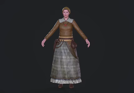Modern Woman Farmer Woman Cartoon Woman Game Character Anime Character 3d model