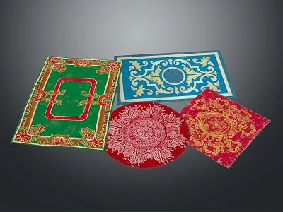 Decorative Rugs With Diverse Patterns And Colors For Home Furniture 3d model