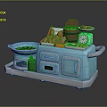 Children's Pretend Play Kitchen Play Equipment With Toy Food Scale Sink And Storage