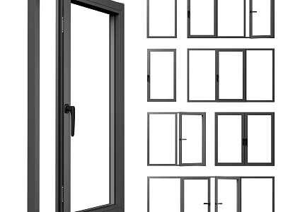 Modern Casement Window Designs With Different Frame Structures And Glass Panels For Home 3d model