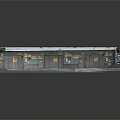 Indoor Parking Lot With Green Walls Gray Doors Yellow Ground Lines And Number 2 Signs