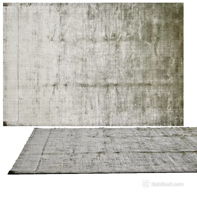 Modern Minimalist Square Rug With Textured Surface For Living Room Neutral Gray Tone 3d model 
