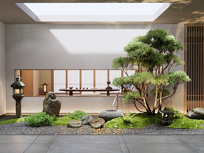 Japanese-style interior landscape model