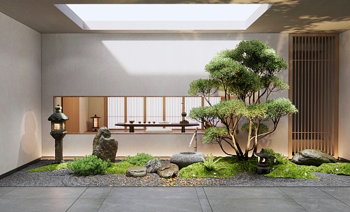 Japanese-style interior landscape 3d model