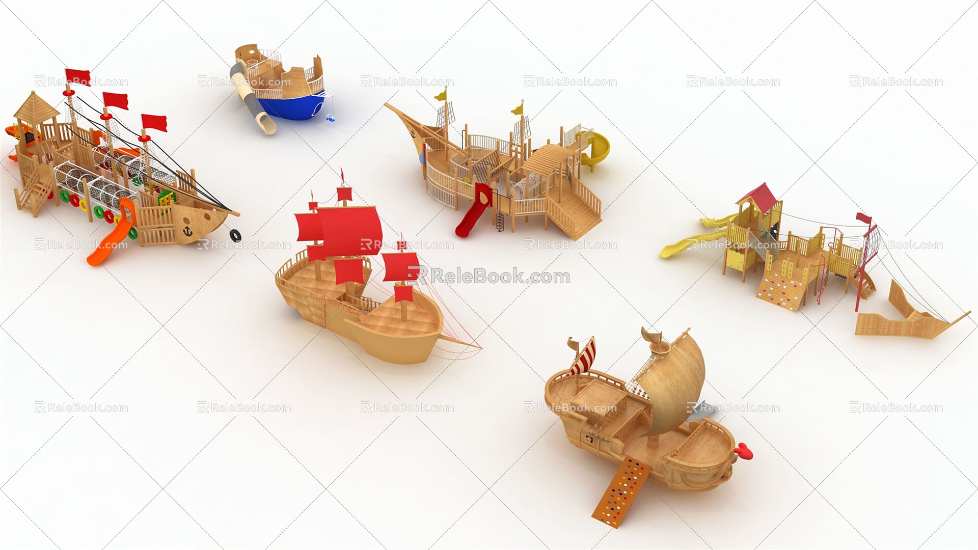 Modern Pirate Ship 3d model