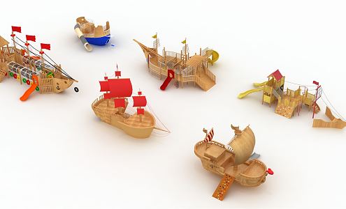 Modern Pirate Ship 3d model