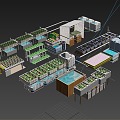 Aquatic farming system greenhouse farming irrigation equipment vegetable garden vegetable field farming cultivation equipment 3d model