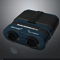 Blue Binoculars Design With Black Strap Buttons And Dual Lenses