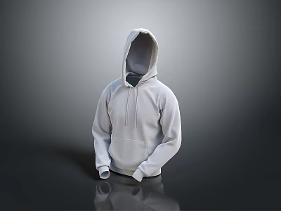 Basic White Casual Hoodie With Soft Fabric For Comfortable Daily Wear 3d model