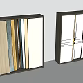 Modern Display Shelves Design With Multiple Material Panels And Geometric Lines 3d model